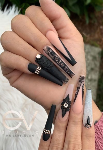 Stylish Nail Art Designs That Pretty From Every Angle Nude And Black