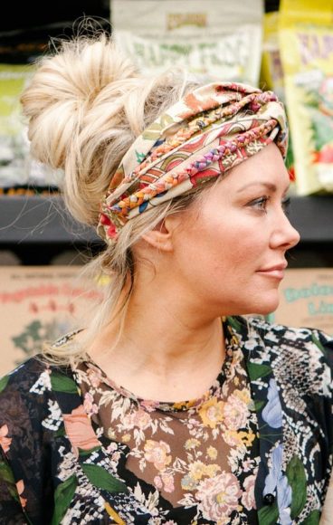 Trendy Ways To Wear A Head Scarf High Bun Head Scarf