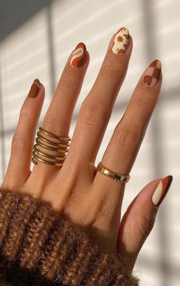 Cute Fall Nail Trends To Inspire You Mix And Match Brown Fall