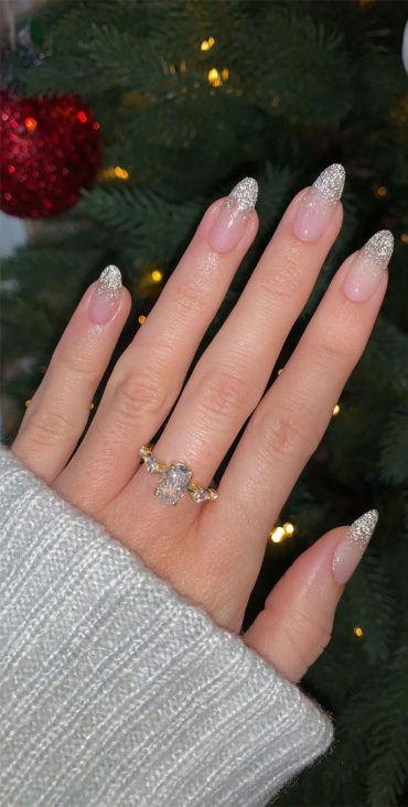 Glitter Nails To Bright Up The Season Reflective Ombr Glitter Nails