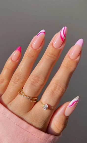 40 Cute Coloured French Tip Nails Shades Of Pink French Aesthetic