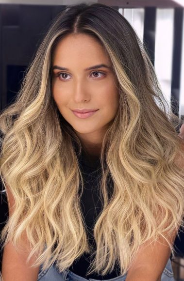 Cute New Hair Color Trends Balayage Ombre Honey Blonde Face