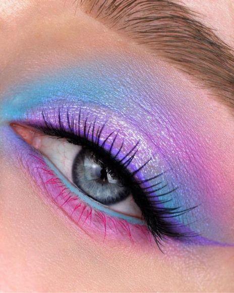 Cute Makeup Looks To Recreate Blue And Lavender Eye Makeup Look