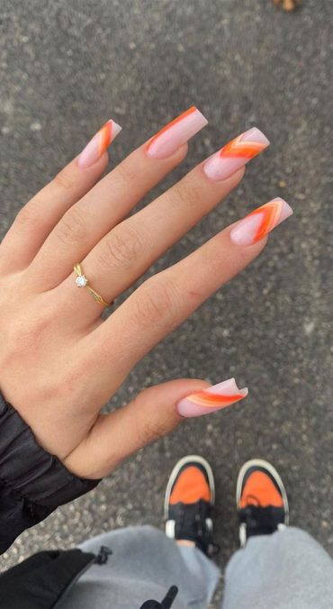 Cute Orange Nail Ideas To Rock In Summer Shades Of Orange Tapered