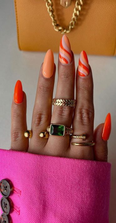 Cute Orange Nail Ideas To Rock In Summer Peach Orange Nails