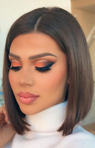 Trendy Lob Haircuts Hairstyles In Lob Coral Smokey Eyes