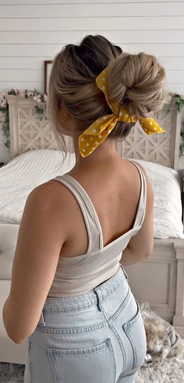 50 Amazing Ways To Style An Updo In 2022 Summer Bun With Scarf