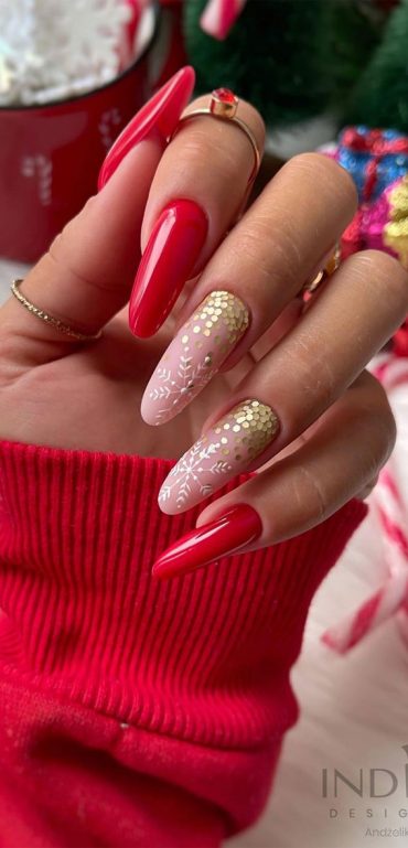 50 Best Holiday Nail Art Ideas Designs Red Subtle Matt Nails With