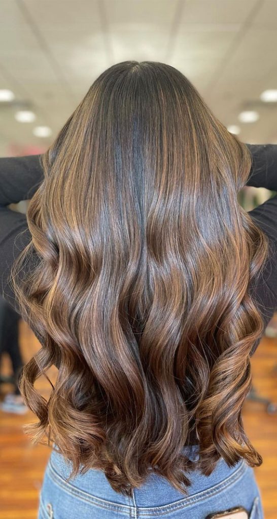 Trendy Hair Colour For Every Women Chestnut Balayage Long Hair