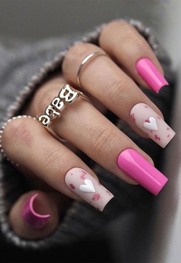 59 Cutest Valentine S Day Nails To Wear Right Now Matte Glossy Pink