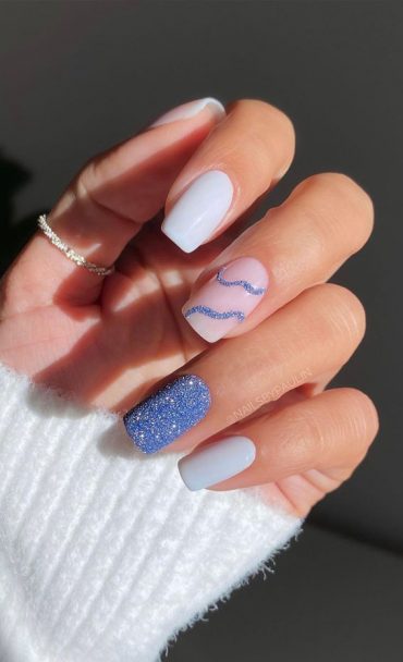 Awesome Spring Nail Ideas Shimmery Blue