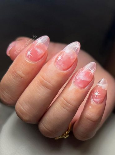 Star Nails Are Trending Now Dreamy Cloud Star Pink Sheer Nails