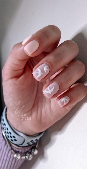 45 Pretty Short Nails For Spring Summer Bird Matte Nails