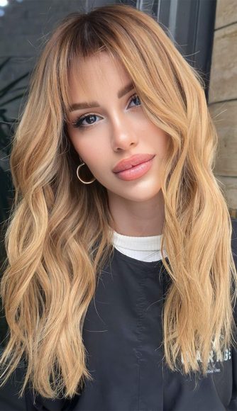 35 Cute Summer Hair Colours Hairstyles Sunflower Blonde Wispy Bangs