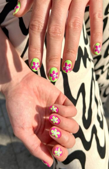 Dive Into Summer With Vibrant Nail Art Designs Neon Green Magenta