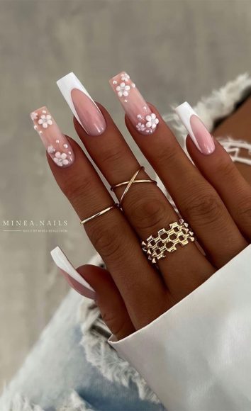 Bloom Into Summer With Gorgeous Floral Nail Designs White 3D Flower