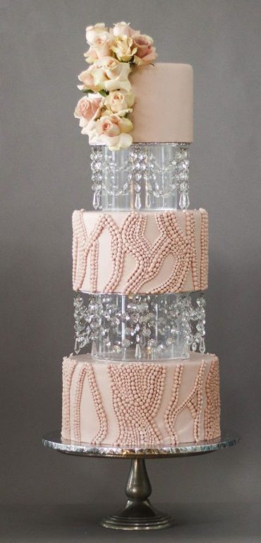 Artistic Masterpiece Wedding Cakes Abstract Beaded Tiers With A