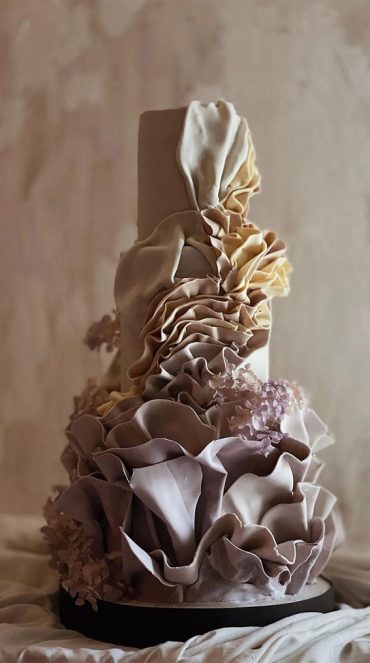 Artistic Masterpiece Wedding Cakes Ruffles Gently Crafted Cake