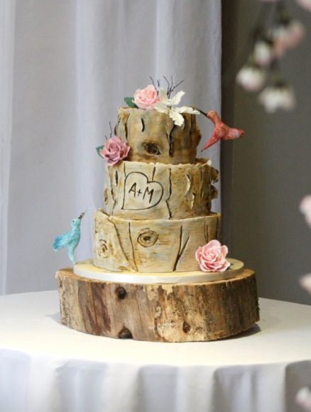 Woodland Inspired Wedding Cake Ideas Tree Trunk Effect Wedding Cake