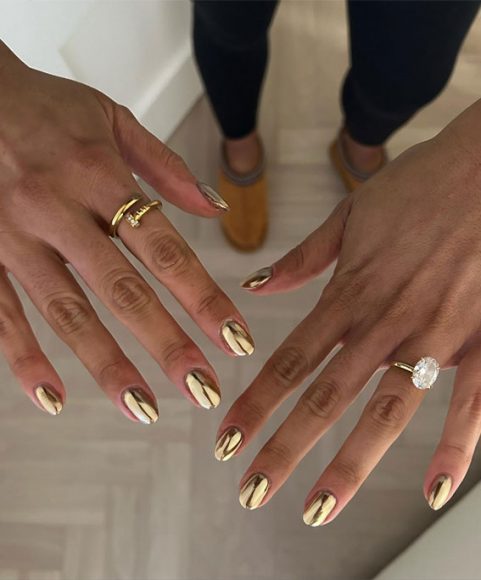 Chrome Elegance Stunning Nail Art Ideas Gold Chrome Short Nails