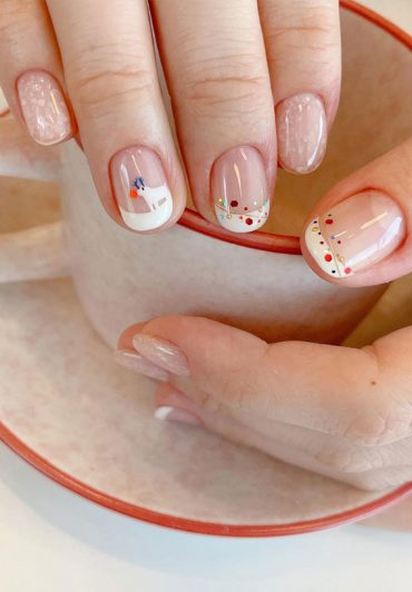 Magical Christmas Nail Art Inspirations White Tips Festive Nails