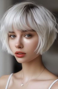 35 French Bob Haircuts Platinum Blonde With Wispy Layers