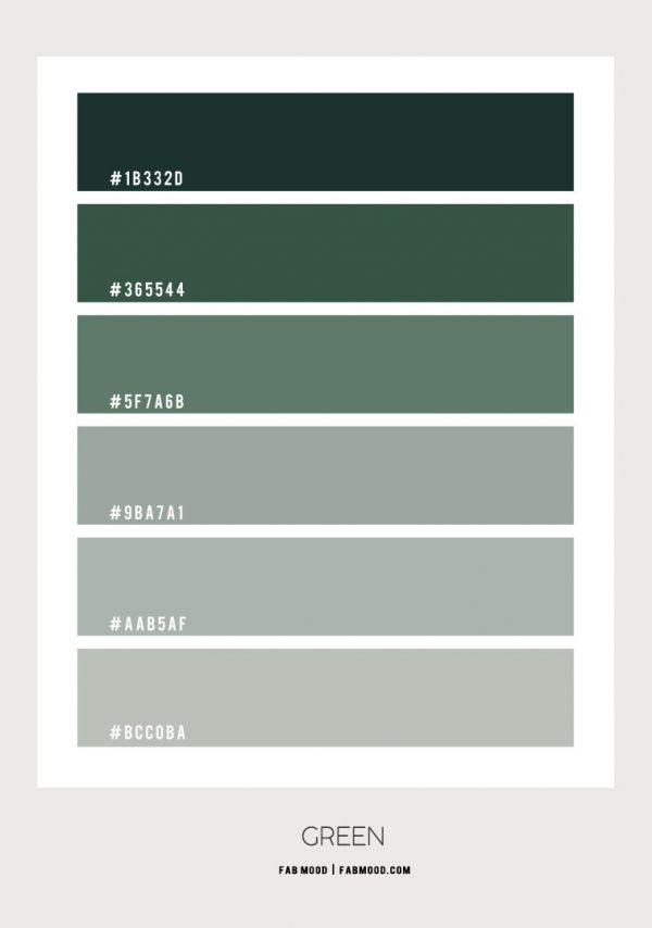 Shades Of Green Colour Scheme Colour Palette Famood