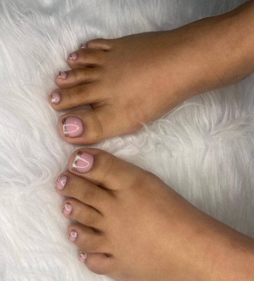 Best Wedding Toe Nails Rose Gold Classic French Tips Fab Mood