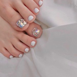 50 Best Wedding Toe Nails Glass White Toe Nails 1 Fab Mood