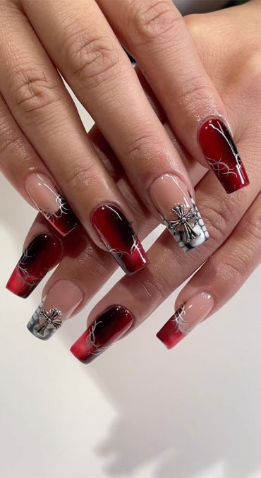 35 Best Optical Illusion Nails Crocodile Skin French Nails 1 Fab