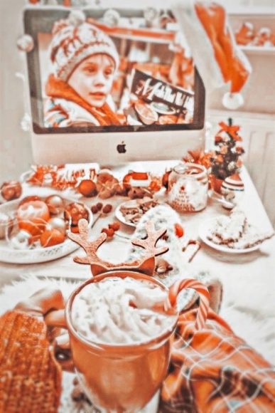 Christmas Collage Aesthetic Ideas Orange Christmas Collage