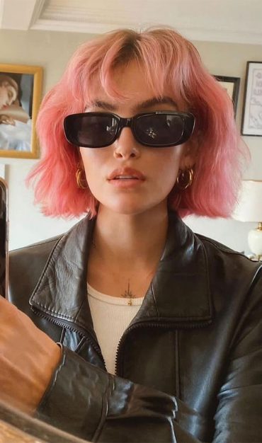 15 Chic French Bob Hairstyles Pink French Bob With Bangs 1 Fab Mood