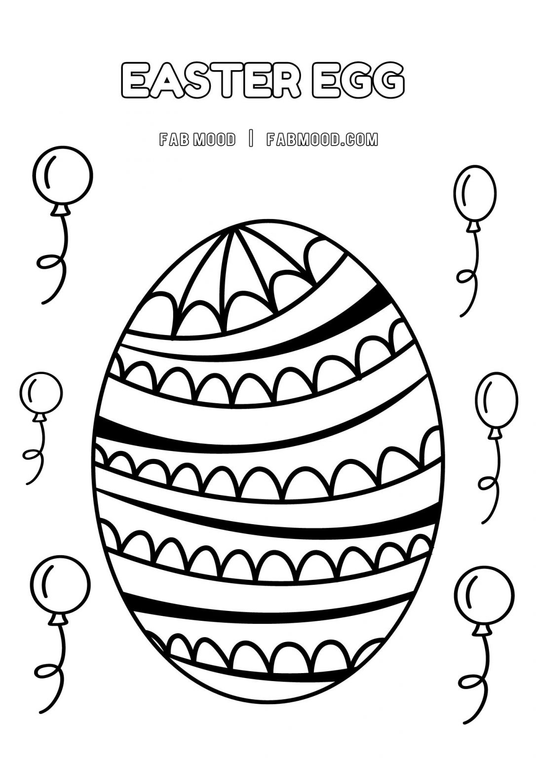 Free Easter Colouring Pictures Easter Egg Balloons Fab Mood