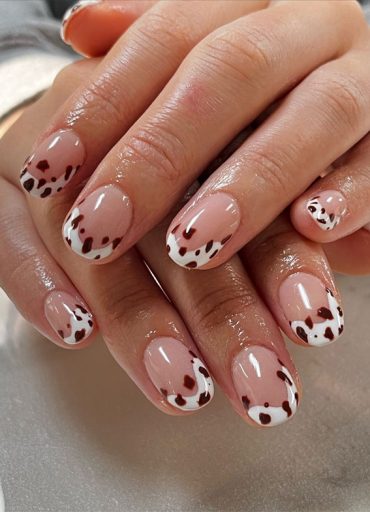 Moo Ve Over Chic Cow Print Nail Designs Brown White Cow Print