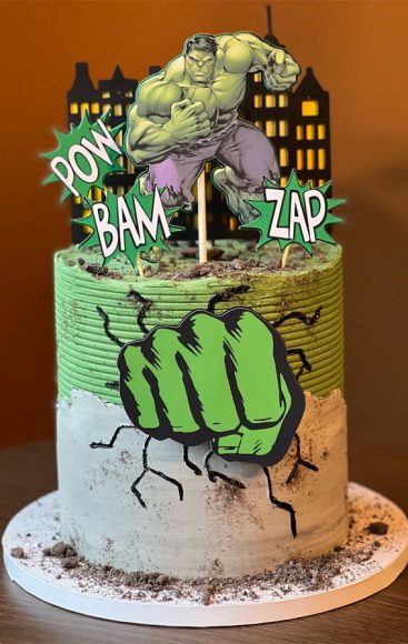 Smashingly Delicious Incredible Hulk Birthday Cake Ideas Fab