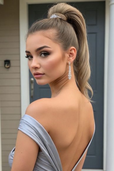 50 Soft Glam Prom Makeup Looks Ash Blonde Ponytail 1 Fab Mood