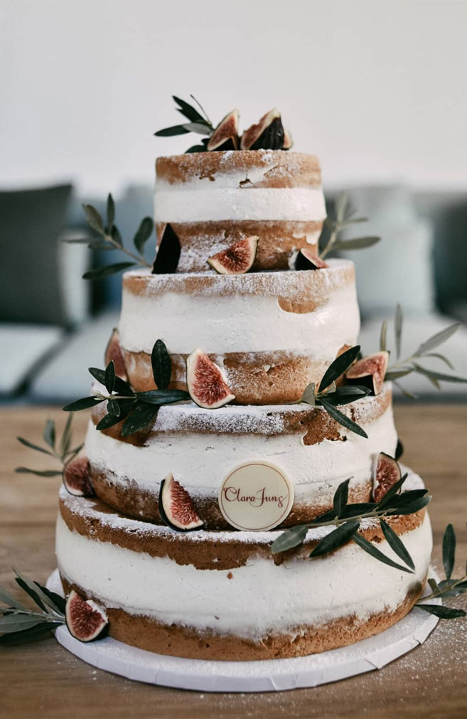 Jaw Dropping Pretty Wedding Cake Ideas Four Tier Semi Naked