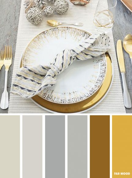 Grey and gold winter color inspiration | Color palettes