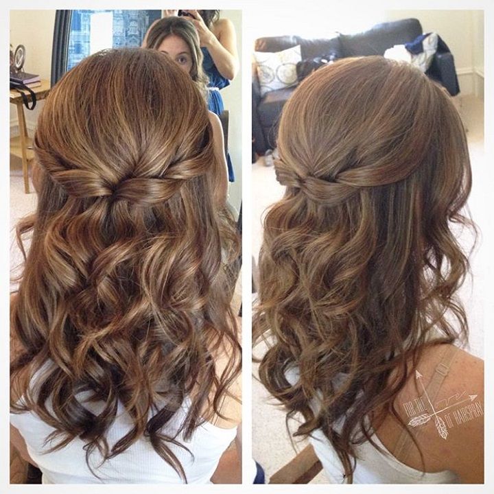 curly hairstyles with bangs half up