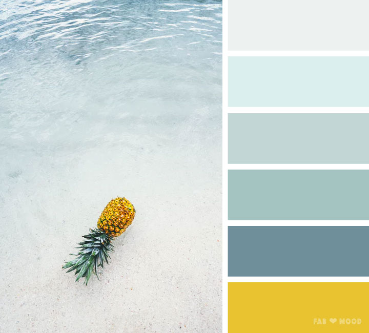 Green ocean and yellow pineapple colour scheme