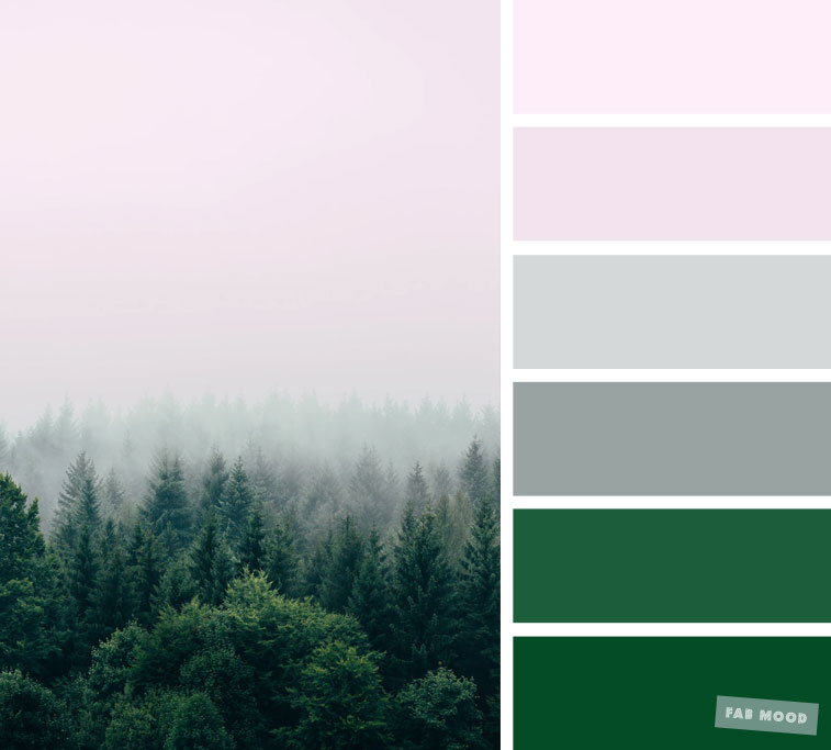 Smokey grey and green color palette