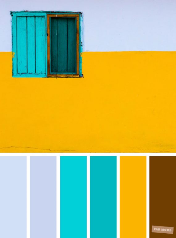 Color inspiration : light blue + turquoise + yellow color palette