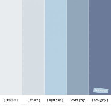 Shades Of Blue Color Scheme : Platinum + Cadet Gray + Cool Gray