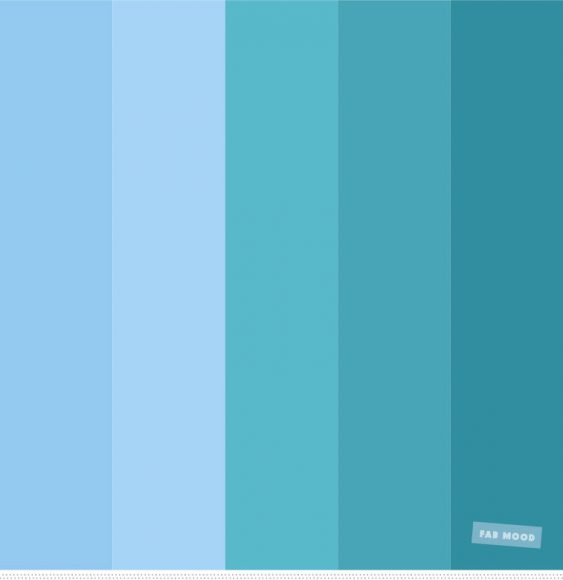 Color Inspiration : Light Blue , sky blue and green ocean color palette