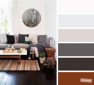 The best living room color schemes - Brown & Charcoal Palette