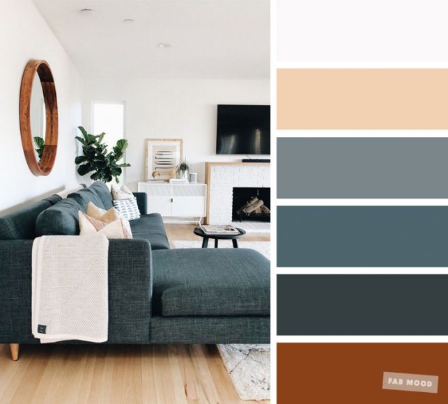 The best living room color schemes - Dark Green Grey & Taupe Palette