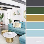 The Best Living Room Color Schemes – Sky blue + black & Gold Color Scheme