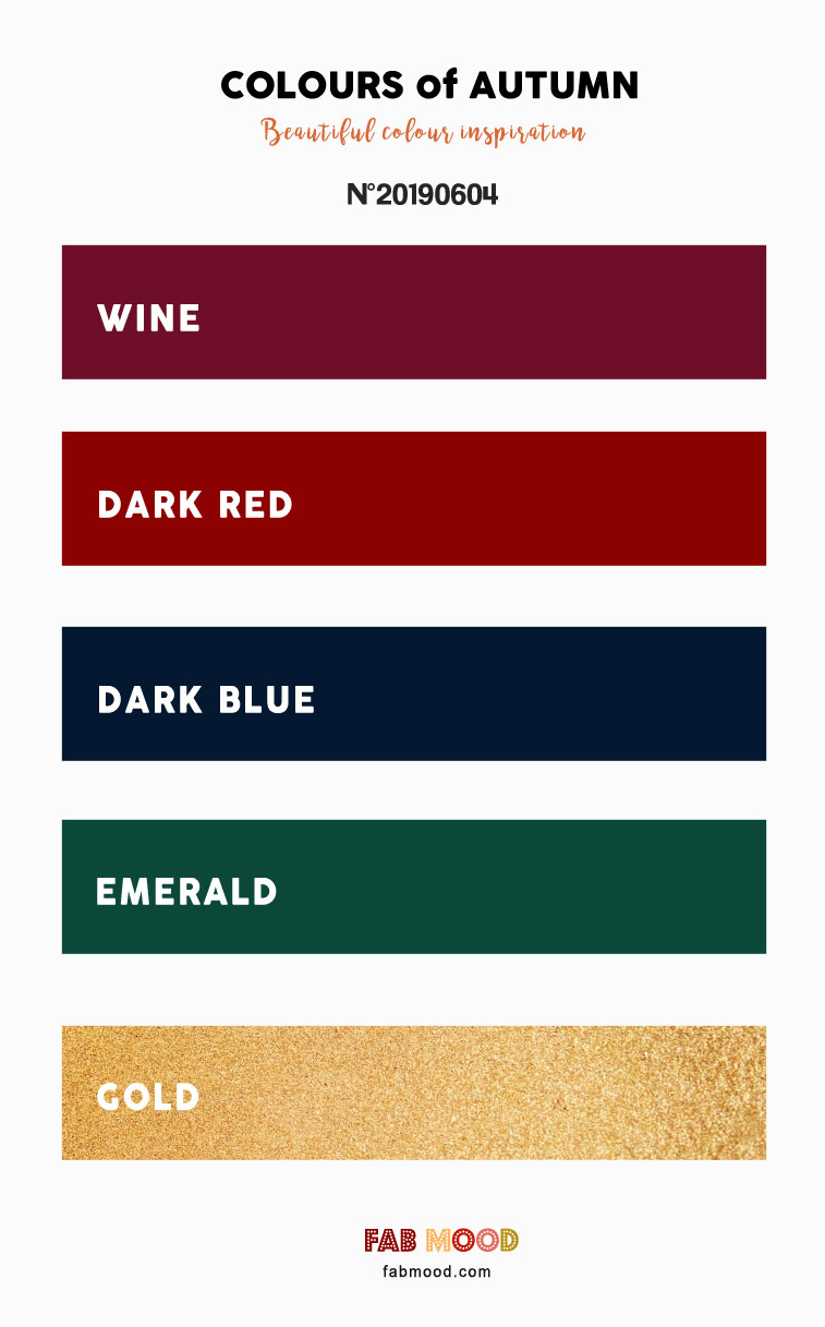 Pretty Autumn Color Palette of Wine + Maroon + Plum + Dark Red