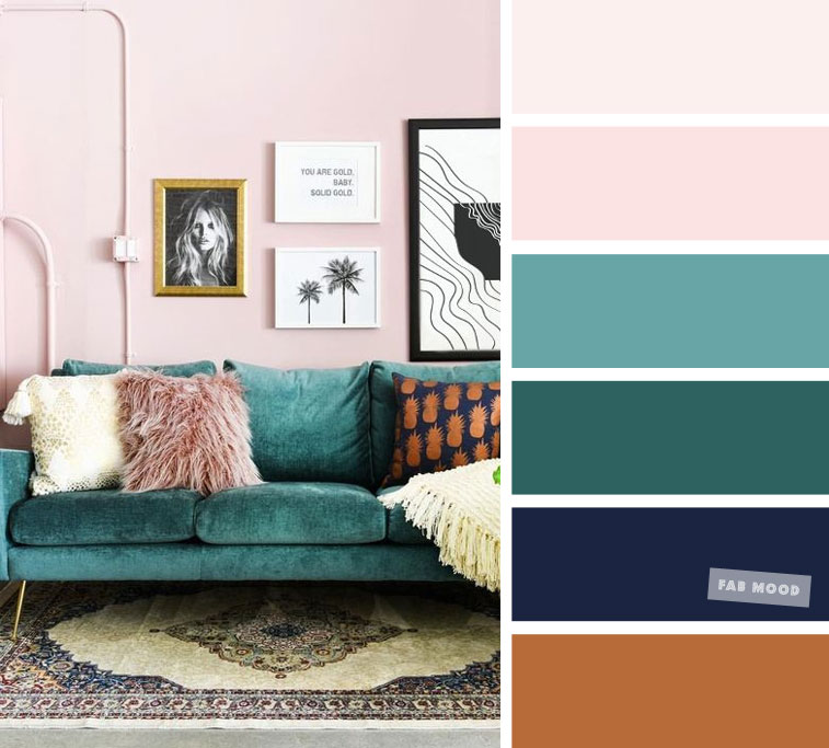 House & Home - Color Palette Inspiration: Olive Green, Petrol Blue & Warm  Pink