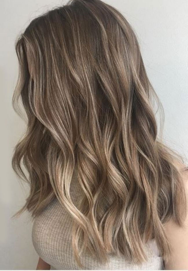 57 Cute Hair Colours and Hairstyles : Light Brown with Caramel Blonde